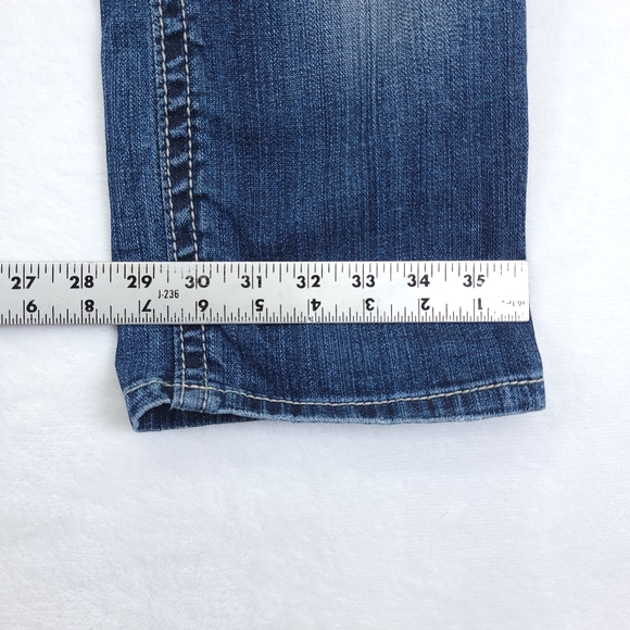 MEK DNM USA New Mazatlan CAPRI Buckle Crop Pants Denim Jeans Size 29 - Picture 7 of 10